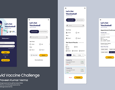 Covid Vaccine Booking App Redesigning