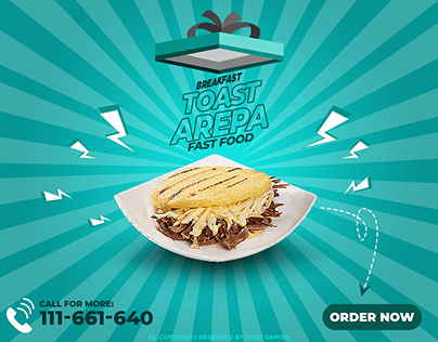 Toast Arepa | Fast Food Design | Food Poster Design |