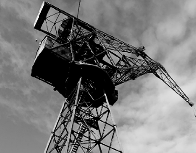 Shipyard crane, topic for a poster.