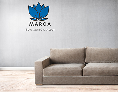 3D MockUp Wall & Sofa - Maquete 3D com Logo em Parede