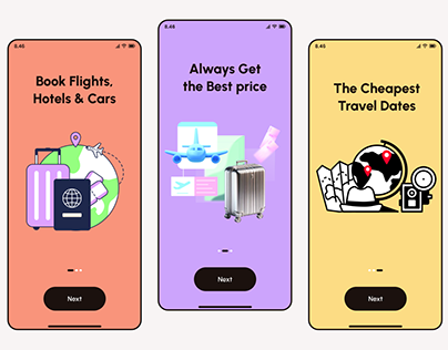 Travel Onboarding App Screens