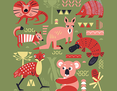 Animals of the world in Scandinavian style for design.