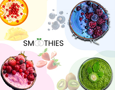 Smoothie Website Landing Page-3D animation interaction