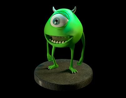 simple modeling, fan art Monster inc Mike Wazowski