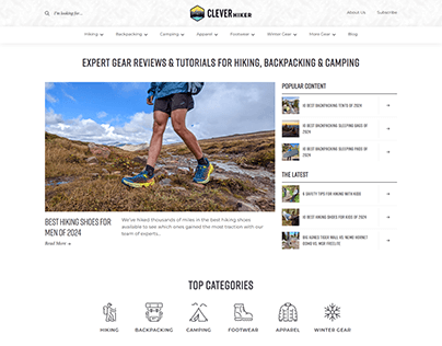 Clever Hiker Website Design