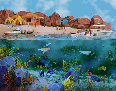 生动的海洋不能没有你 - 3D artwork for WildAid