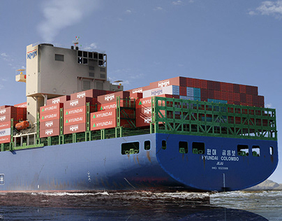 HYUNDAI COLOMBO Container Ship 3D model