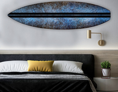 SURFBOARD ART THAT ACCENTS YOUR WALLS BLUE CALM — 20X72
