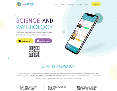 Habinator App website and graphic design