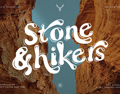 Stone & hikers - Groovy Retro Font