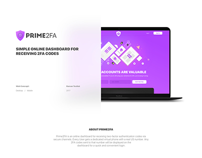 Prime2FA - Website, Desktop & Mobile App Design