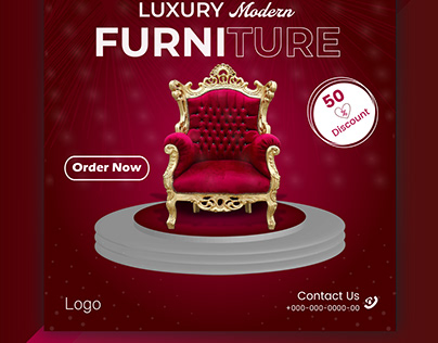 Luxury Modern Furniture Social media web banner design.