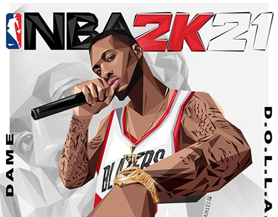 NBA 2K21 Cover - Damian Lillard aka "Dame D.O.L.L.A."