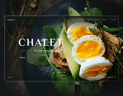 Website design for CHALET restaurant