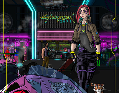 Commission finished V and Johnny Cyberpunk2077