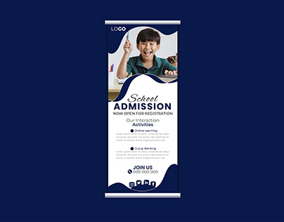 simple roll-up banner for School admission template