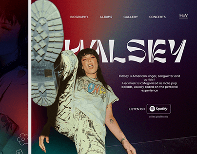 Landing page Halsey/Singer design concept