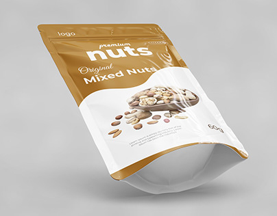 Nuts package realistic design vector template