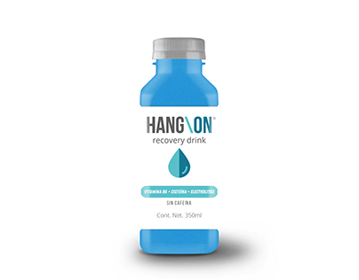 HANG/ON recovery drink branding and packaging
