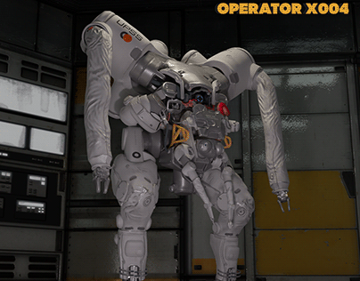 Game ready lowpoly model "Robot-operator x-004"