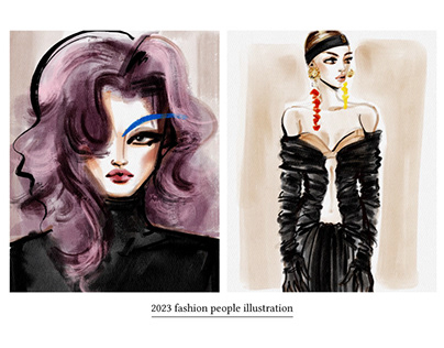 2023 fashion people illustration