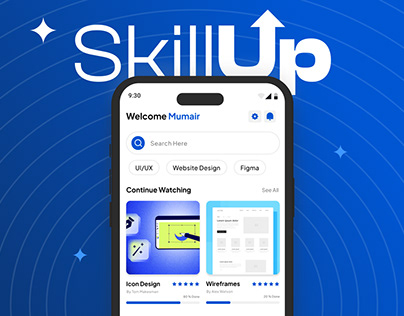 SkillUp Online E Learning Mobile app Figma Free Design