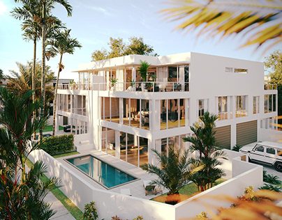 Luxury private villa in Florida,CGI, 3d