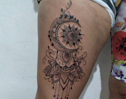 Tatuagem perna Mandala