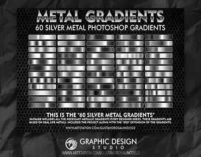 60 Gradients De Photoshop De Metal Prateado