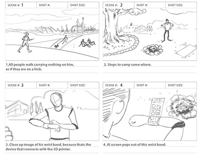 Storyboard for futuristic story