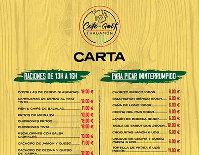 CARTA | CAFE GOLF TRAGAMON |