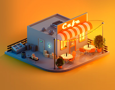 Low poly Cafe