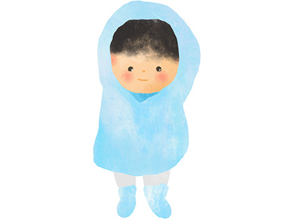 a child wearing a raincoat