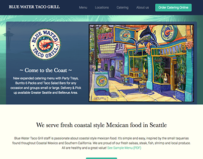 Blue Water Taco Grill - Website redesign