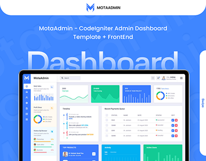 MotaAdmin -CodeIgniter Admin Dashboard + Frontend