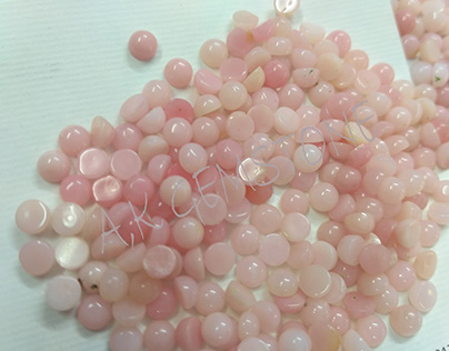 Natural Pink Opal 4mm Smooth Round Loose Cabochon