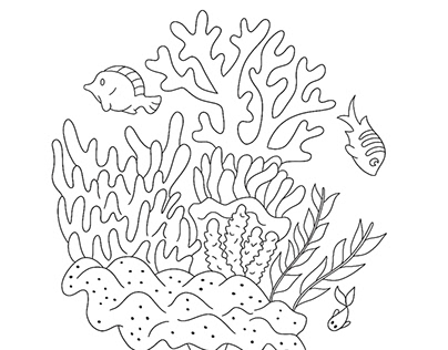 Ilustración, boceto, arrecifes