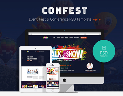 ConFest - Multi-Purposes Event and Conference PSD Templ