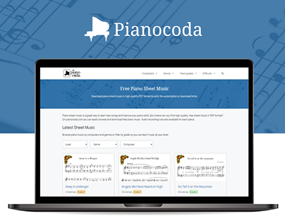Pianocoda web design and UX