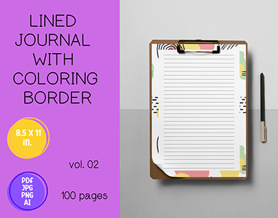 Lined Journal With Coloring Boarder