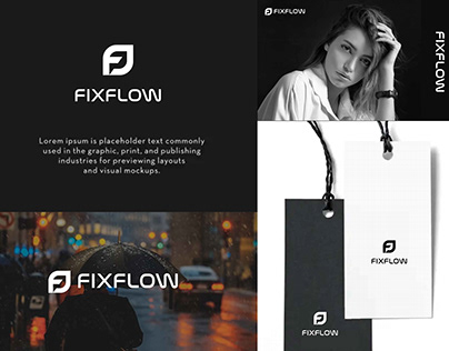 FixFlow f letter chat logo design. F letter mark logo