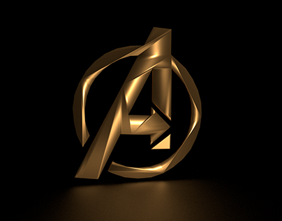Avengers logo gold