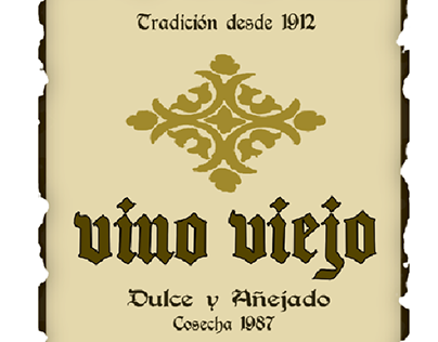 Label for a wine brand (fictitious product).
