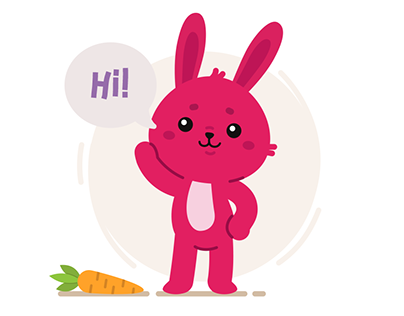 Red Bunny Stickers