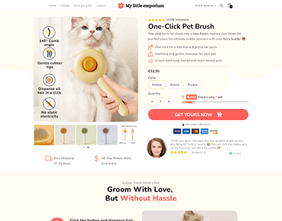 One-click Pet Brush Landing Page