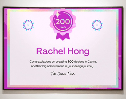 Canva 200th Design Milestone Badge