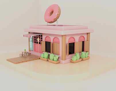 Donut Shop - Lowpoly 3D Modeling