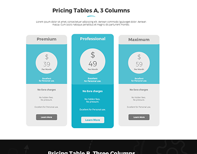 Pricing Tables Aerious/ Zingo