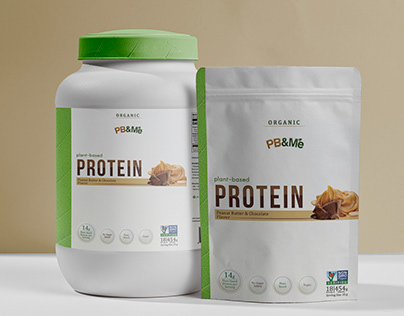 Plant Based Organic Protein Powder Packaging Design