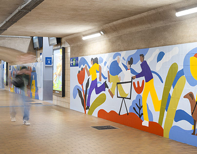 Train Station Mural in Leuven, Belgium